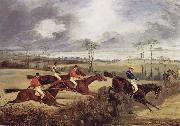 Henry Thomas Alken A Steeplechase, Near the Finish oil on canvas